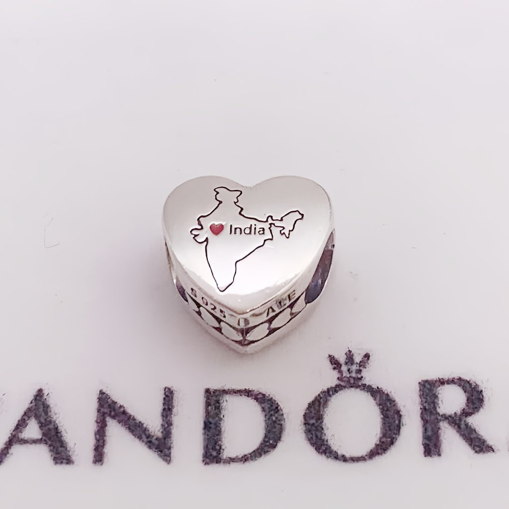 Pandora India Map I Love India Heart Charm 45$